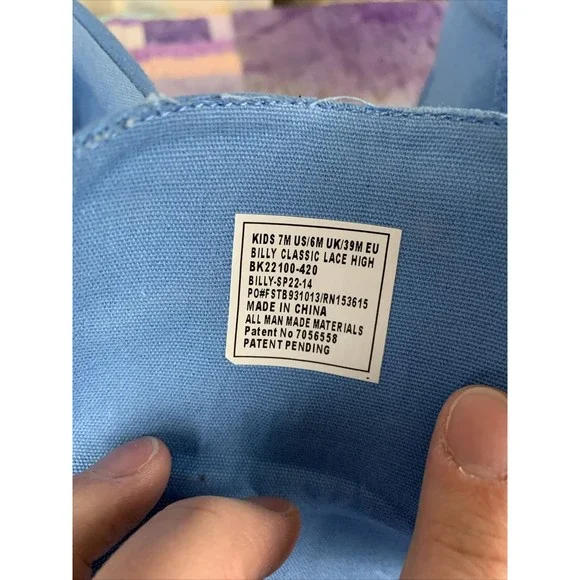 Billy Footwear Classic MDR High Top Girls Sneakers Size 7M Blue/Pink BK22100 Zip - Picture 8 of 9